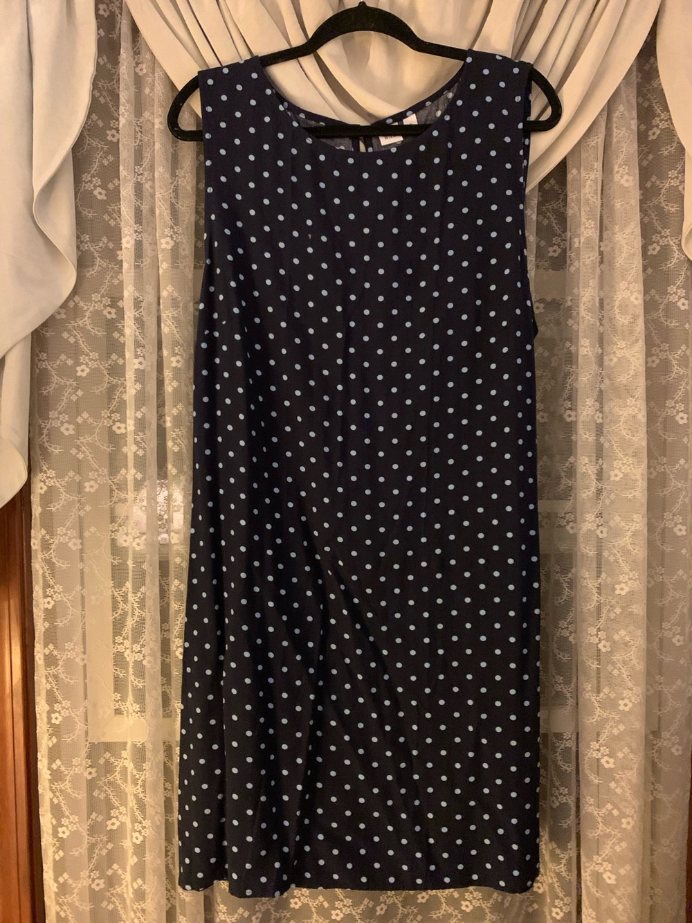 GAP Factory Navy Dress with Light Blue Polka Dots